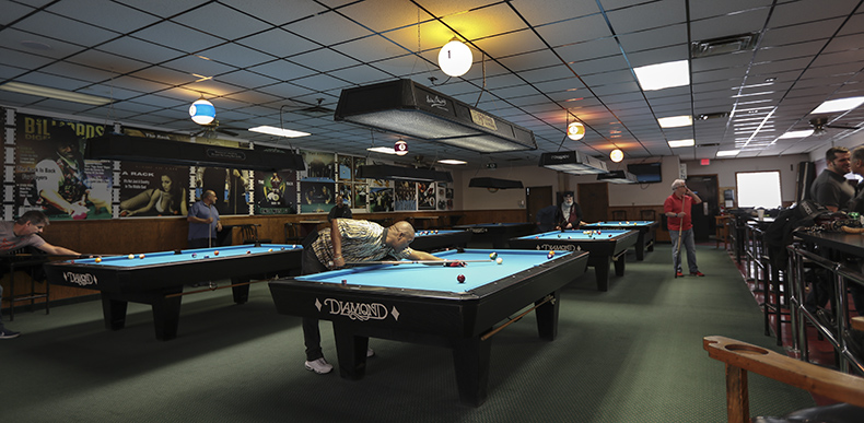 The Rack pool hall exterior/interior